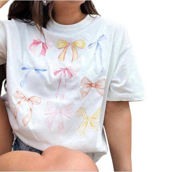 NEW THE BLANK LAB tie it with a bow graphic tee in white - Picture 4 of 4